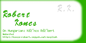 robert koncs business card